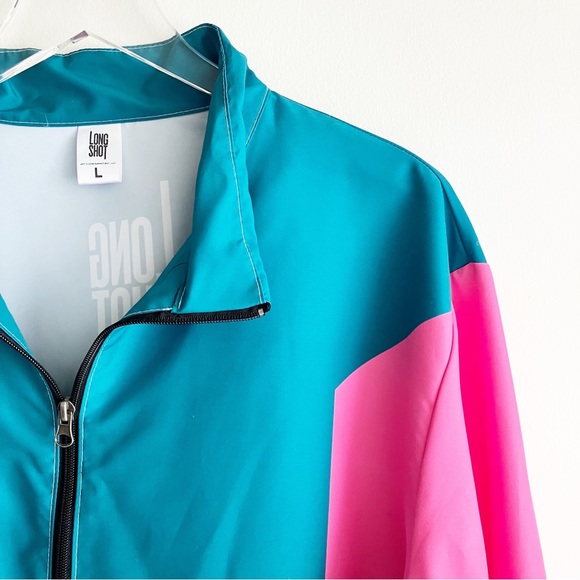 Long Shot Film Large Wind Breaker Jacket Color Block Seth Rogan Fred Flarsky - Picture 5 of 8